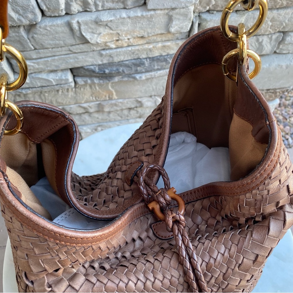 SOLD Salvatore Ferragamo Woven Leather Large Ceyla Gracy Hobo - Picture 10 of 15